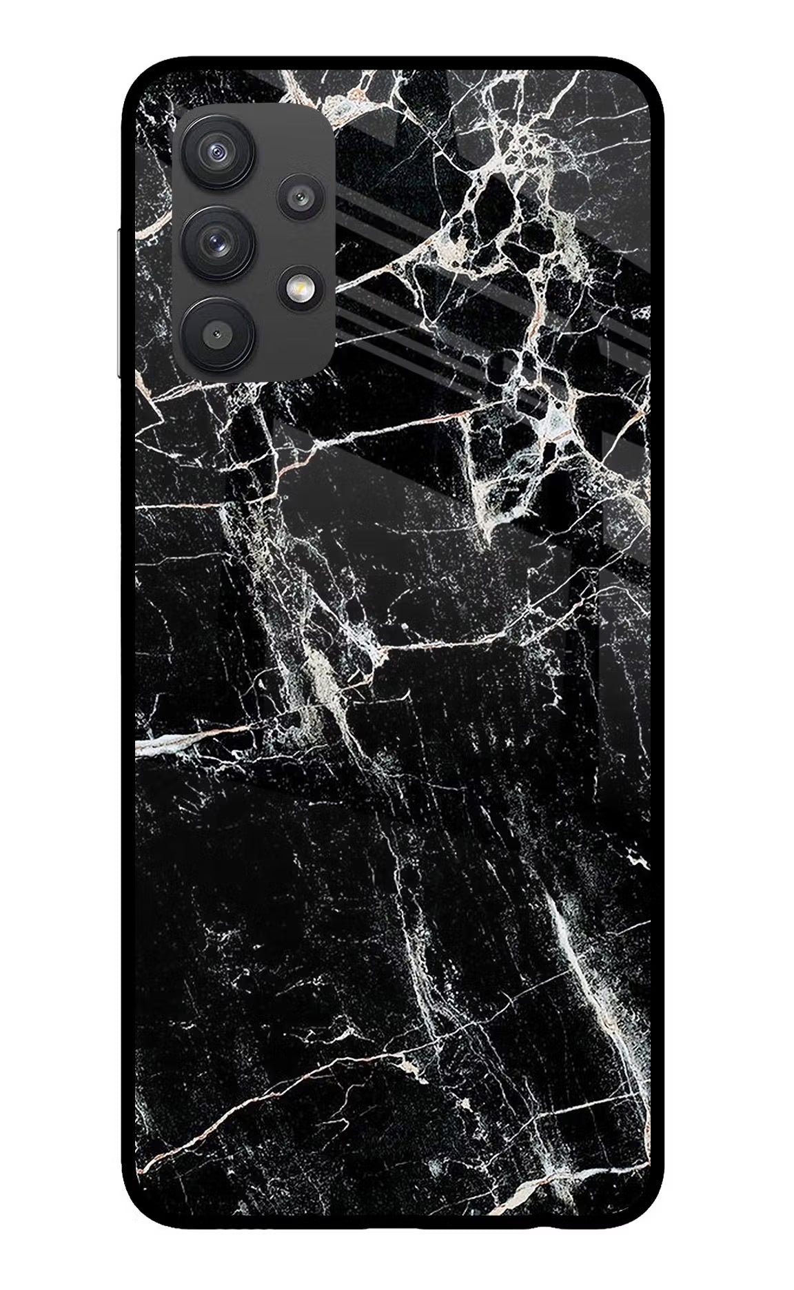 Black Marble Texture Samsung M32 5G Glass Case Back Cover by Casekaro