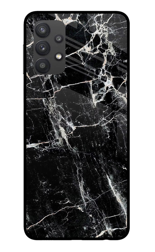 Black Marble Texture Samsung M32 5G Glass Case