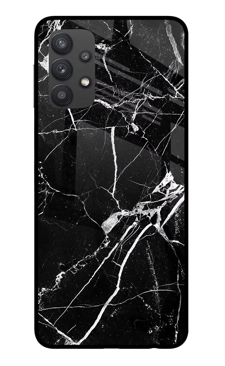 Black Marble Pattern Samsung M32 5G Back Cover, Glass case