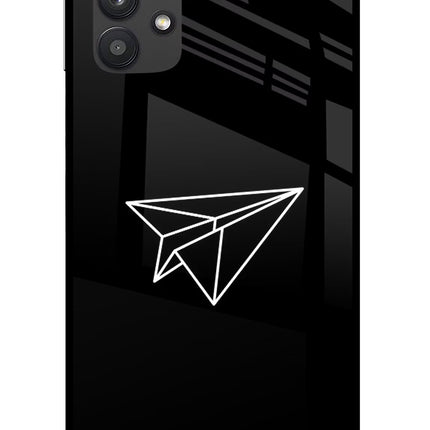 Paper Plane White Samsung M32 5G Glass Case Back Cover by Casekaro