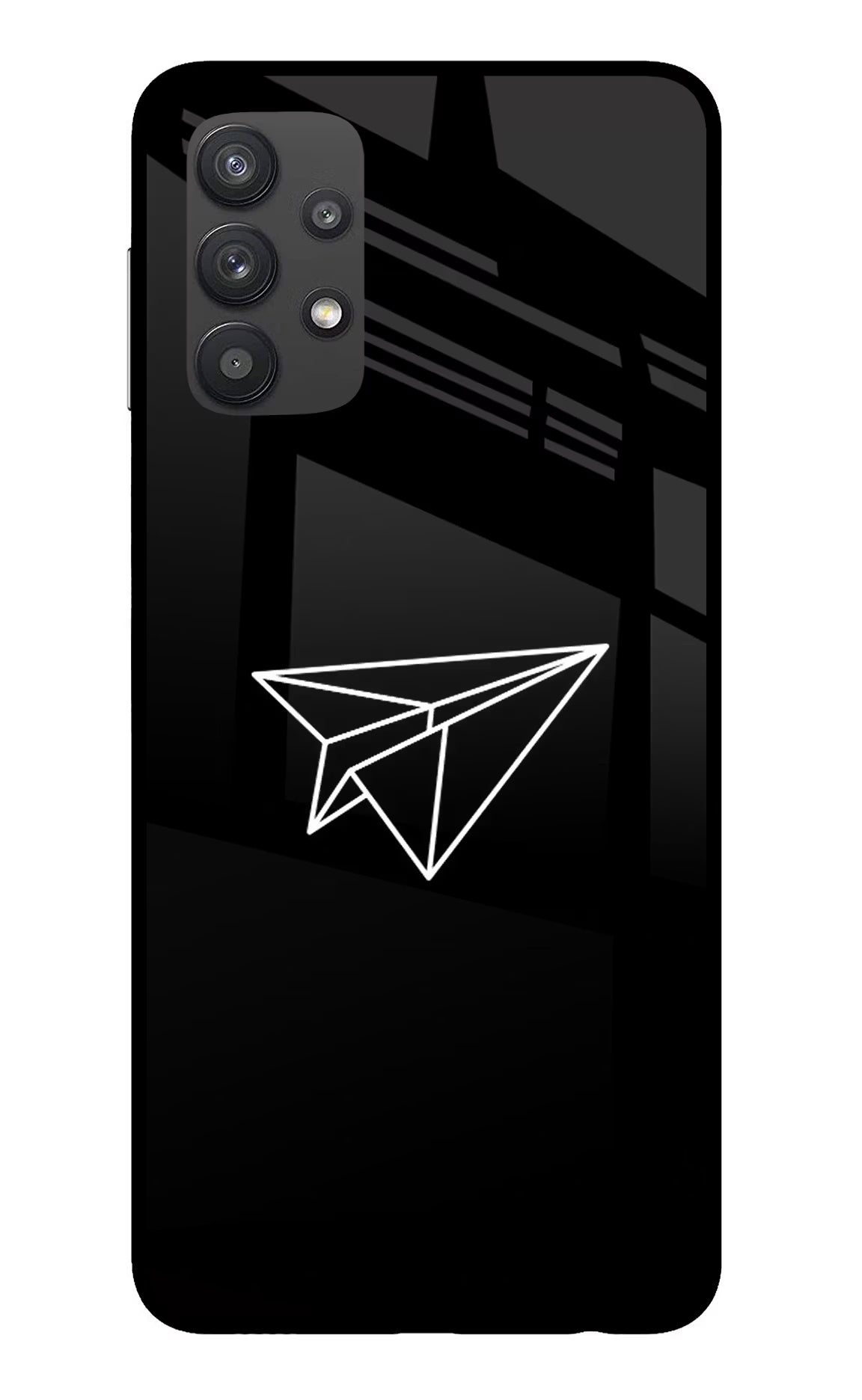 Paper Plane White Samsung M32 5G Glass Case Back Cover by Casekaro