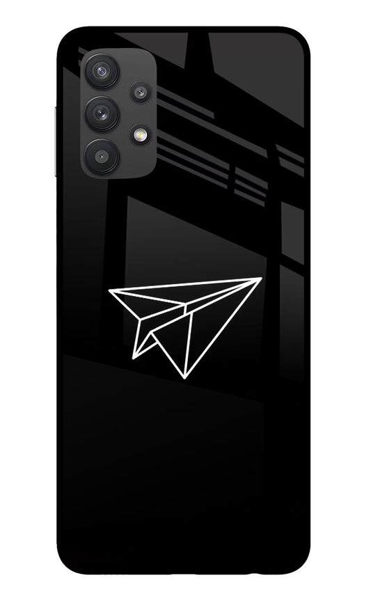 Paper Plane White Samsung M32 5G Glass Case