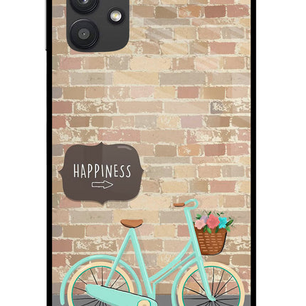 Happiness Artwork Samsung M32 5G Glass Case Back Cover by Casekaro