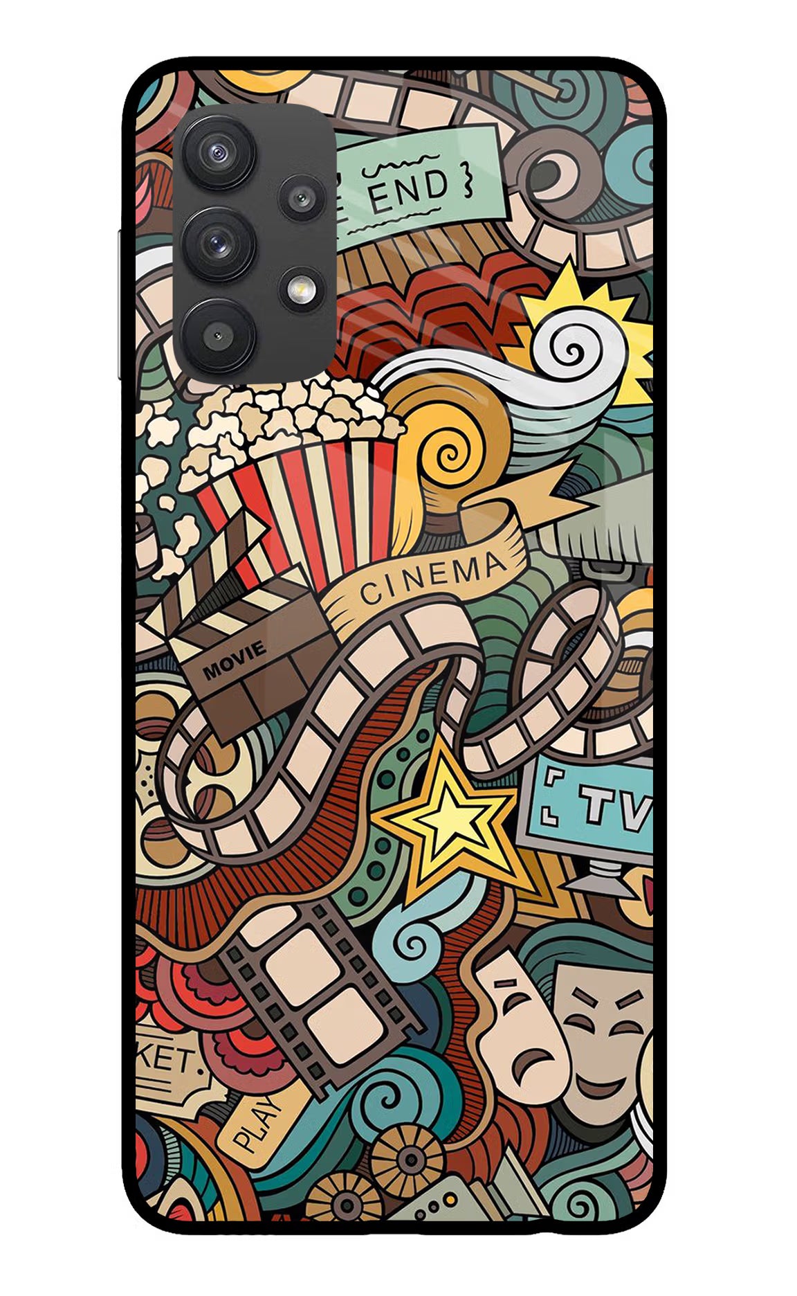Cinema Abstract Samsung M32 5G Glass Case Back Cover by Casekaro
