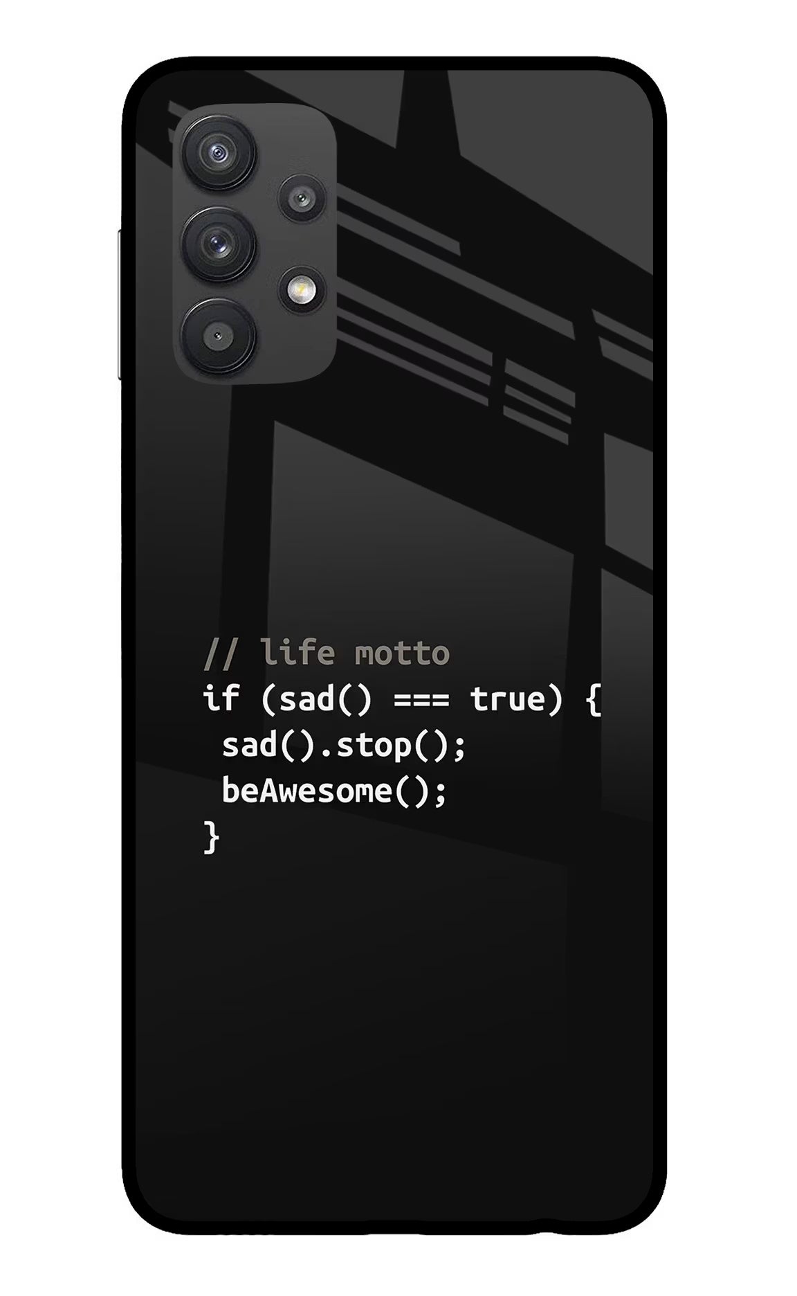 Life Motto Code Samsung M32 5G Glass Case