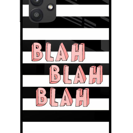 Blah Blah Blah Samsung M32 5G Glass Case Back Cover by Casekaro