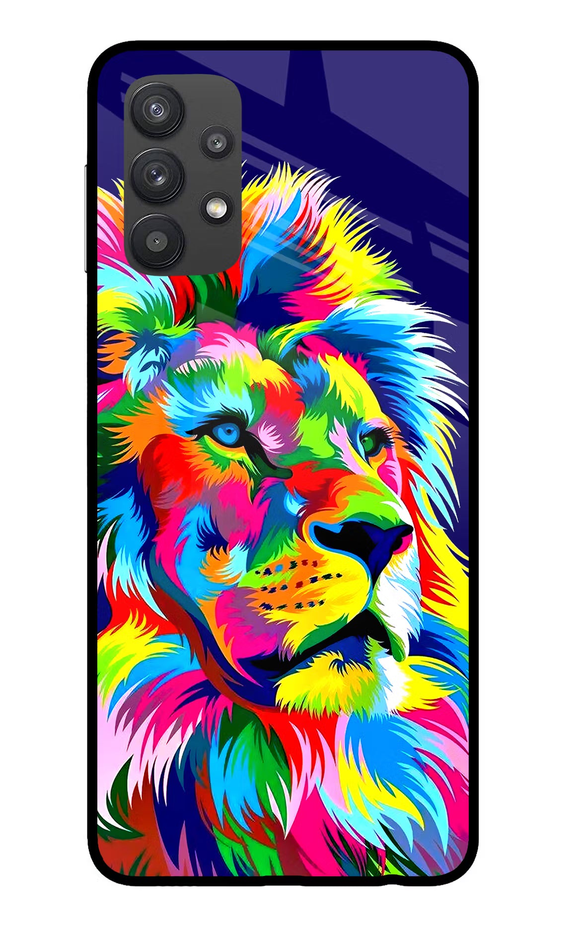 Vector Art Lion Samsung M32 5G Glass Case Back Cover by Casekaro