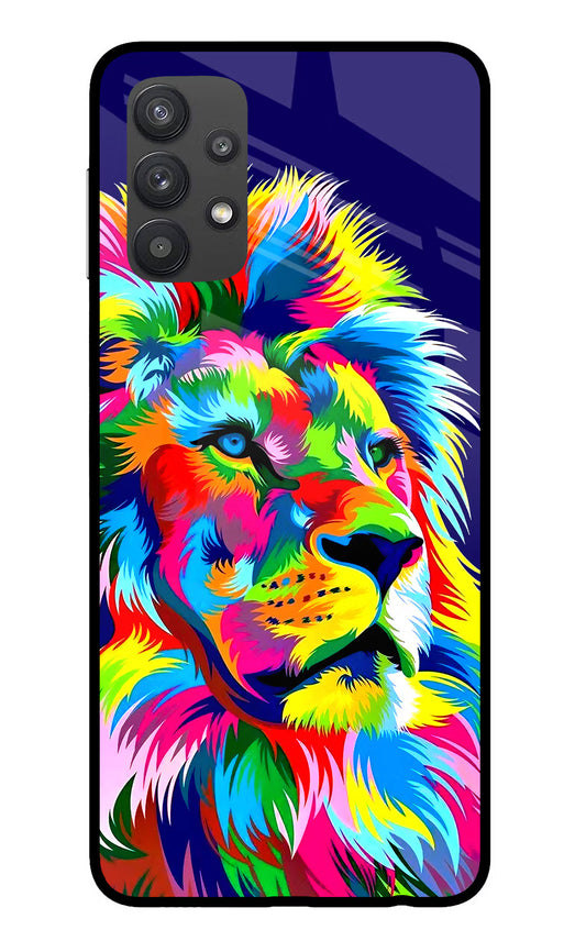 Vector Art Lion Samsung M32 5G Glass Case