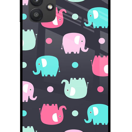 Elephants Samsung M32 5G Glass Case Back Cover by Casekaro