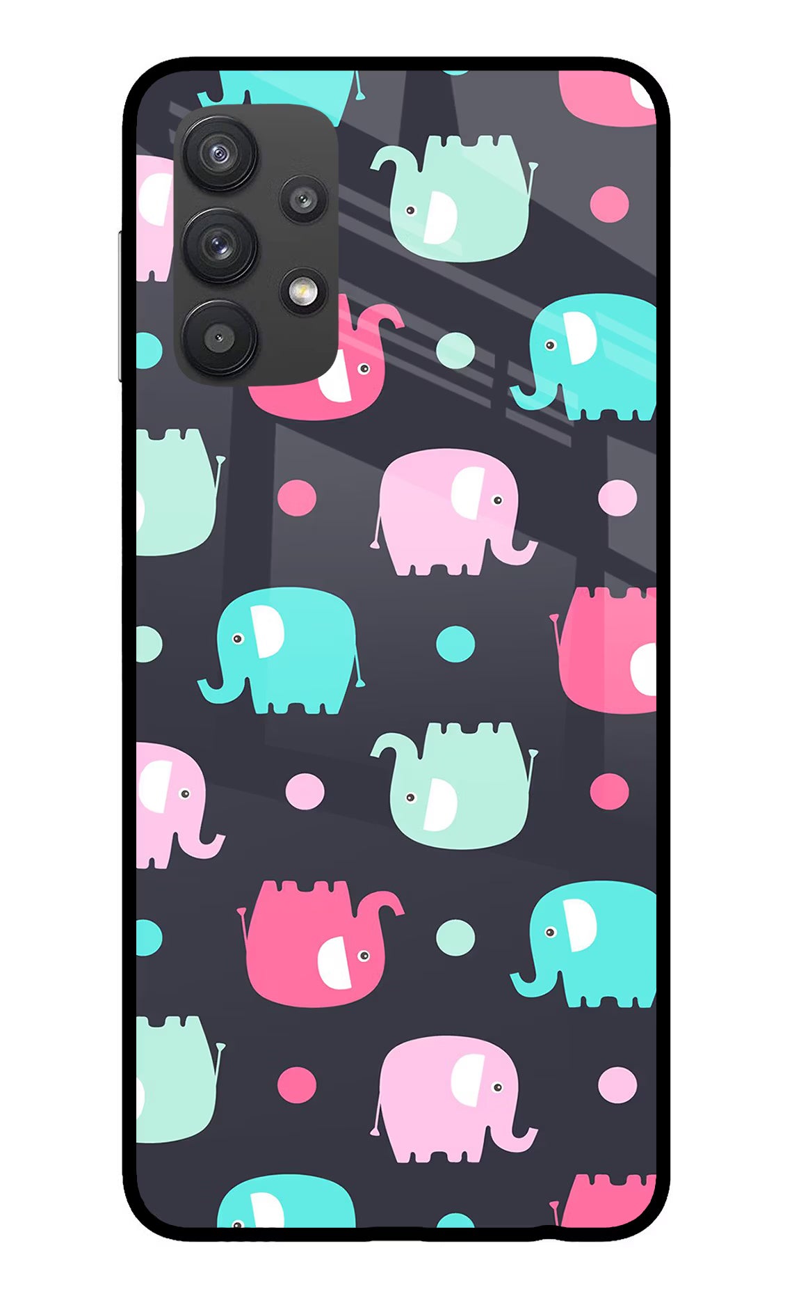 Elephants Samsung M32 5G Glass Case