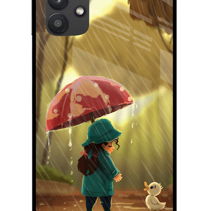 Rainy Day Samsung M32 5G Glass Case Back Cover by Casekaro
