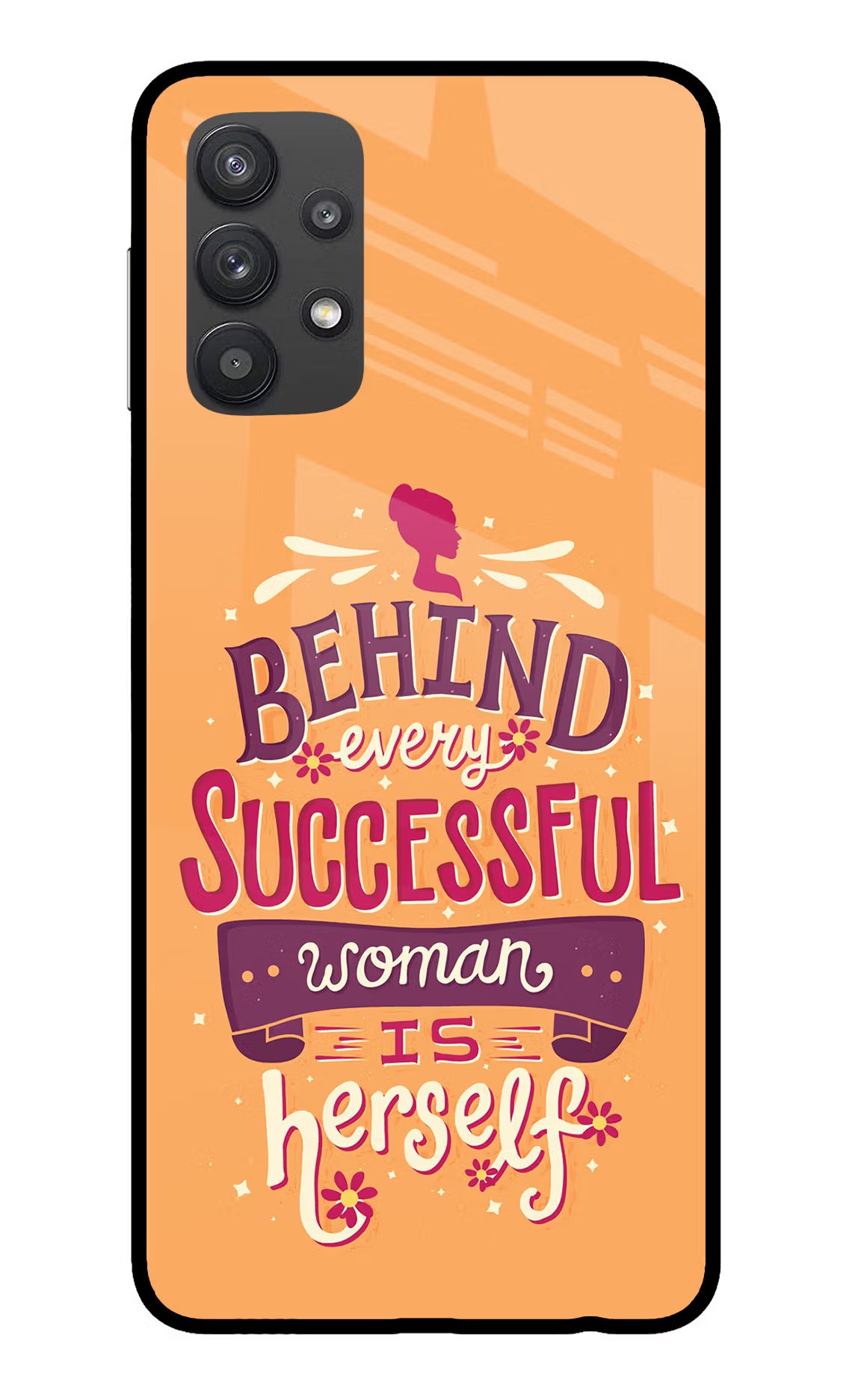 Behind Every Successful Woman There Is Herself Samsung M32 5G Glass Case Back Cover by Casekaro