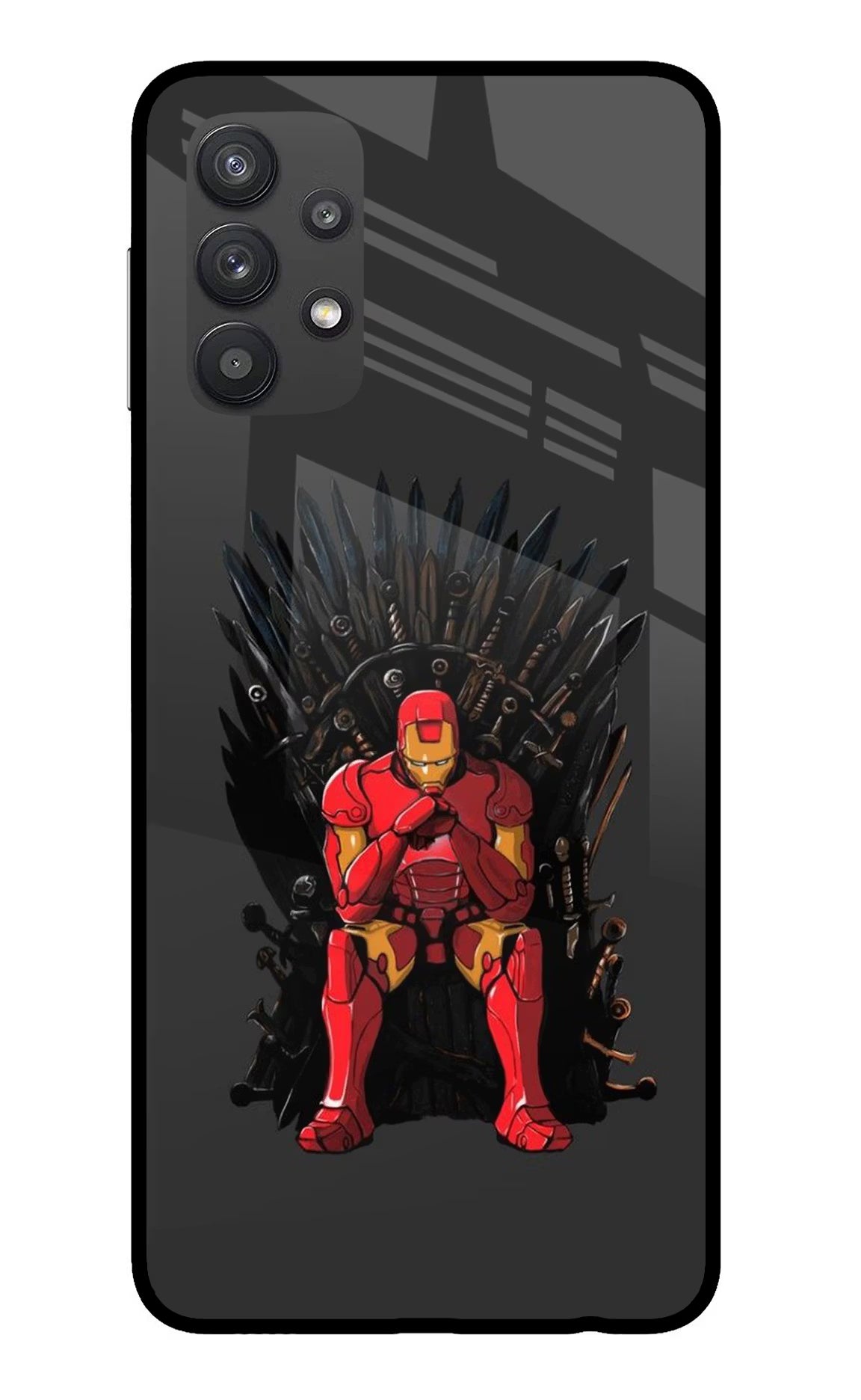 Ironman Throne Samsung M32 5G Glass Case Back Cover by Casekaro