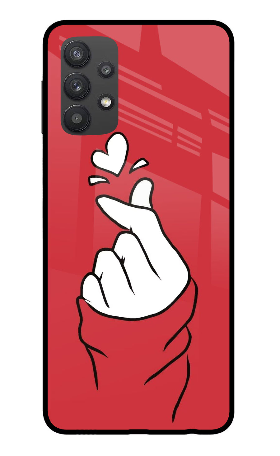 Korean Love Sign Samsung M32 5G Back Cover, Glass case