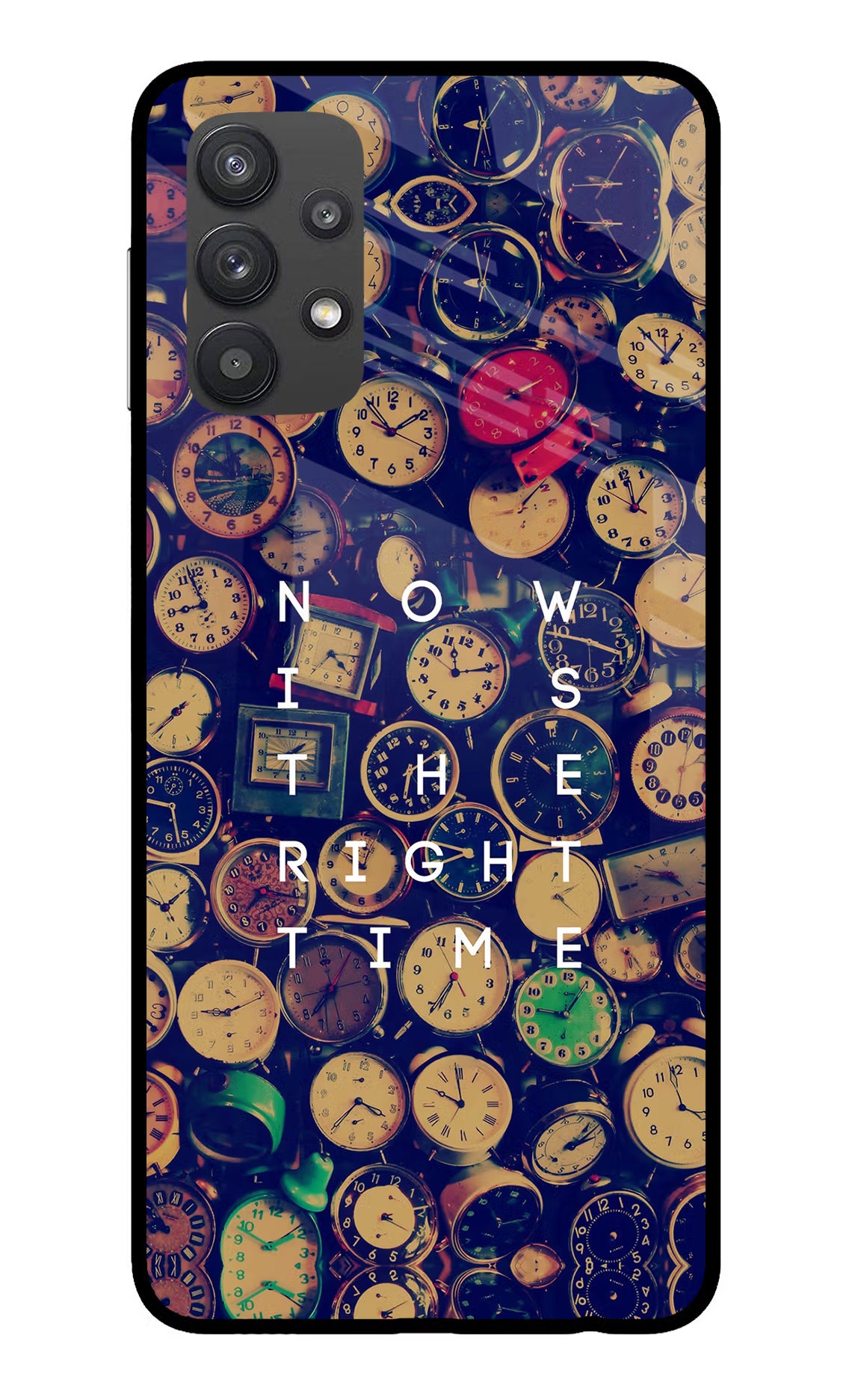 Now is the Right Time Quote Samsung M32 5G Glass Case Back Cover by Casekaro