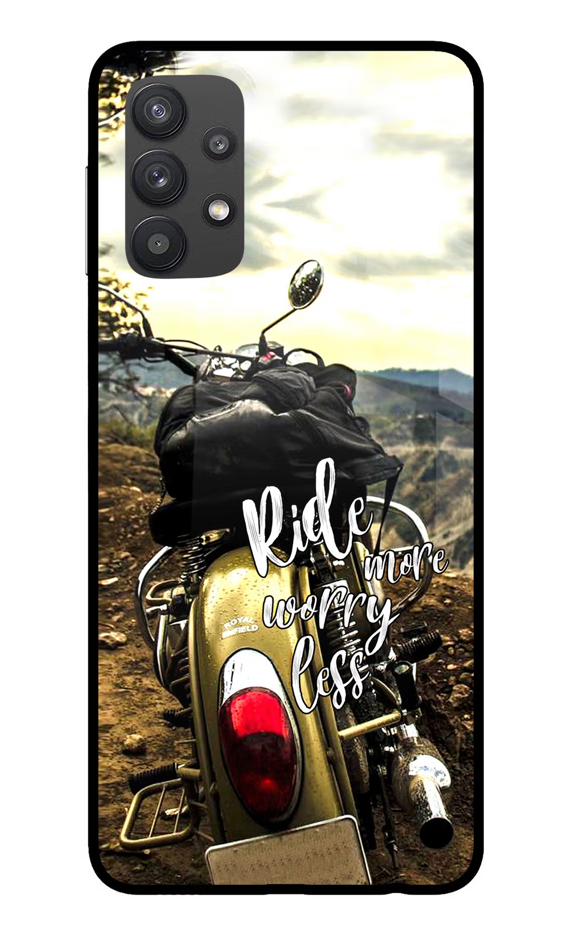 Ride More Worry Less Samsung M32 5G Glass Case