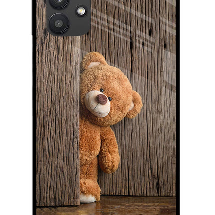 Teddy Wooden Samsung M32 5G Glass Case Back Cover by Casekaro