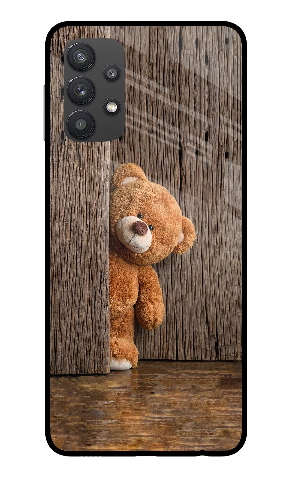Teddy Wooden Samsung M32 5G Glass Case
