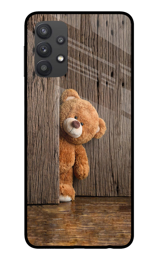 Teddy Wooden Samsung M32 5G Glass Case