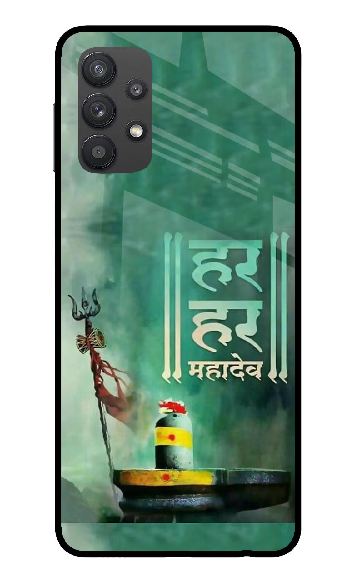 Har Har Mahadev Shivling Samsung M32 5G Glass Case