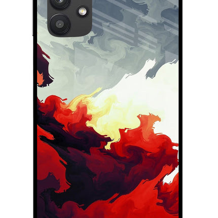 Fire Cloud Samsung M32 5G Glass Case Back Cover by Casekaro
