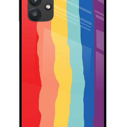 Rainbow Samsung M32 5G Glass Case Back Cover by Casekaro