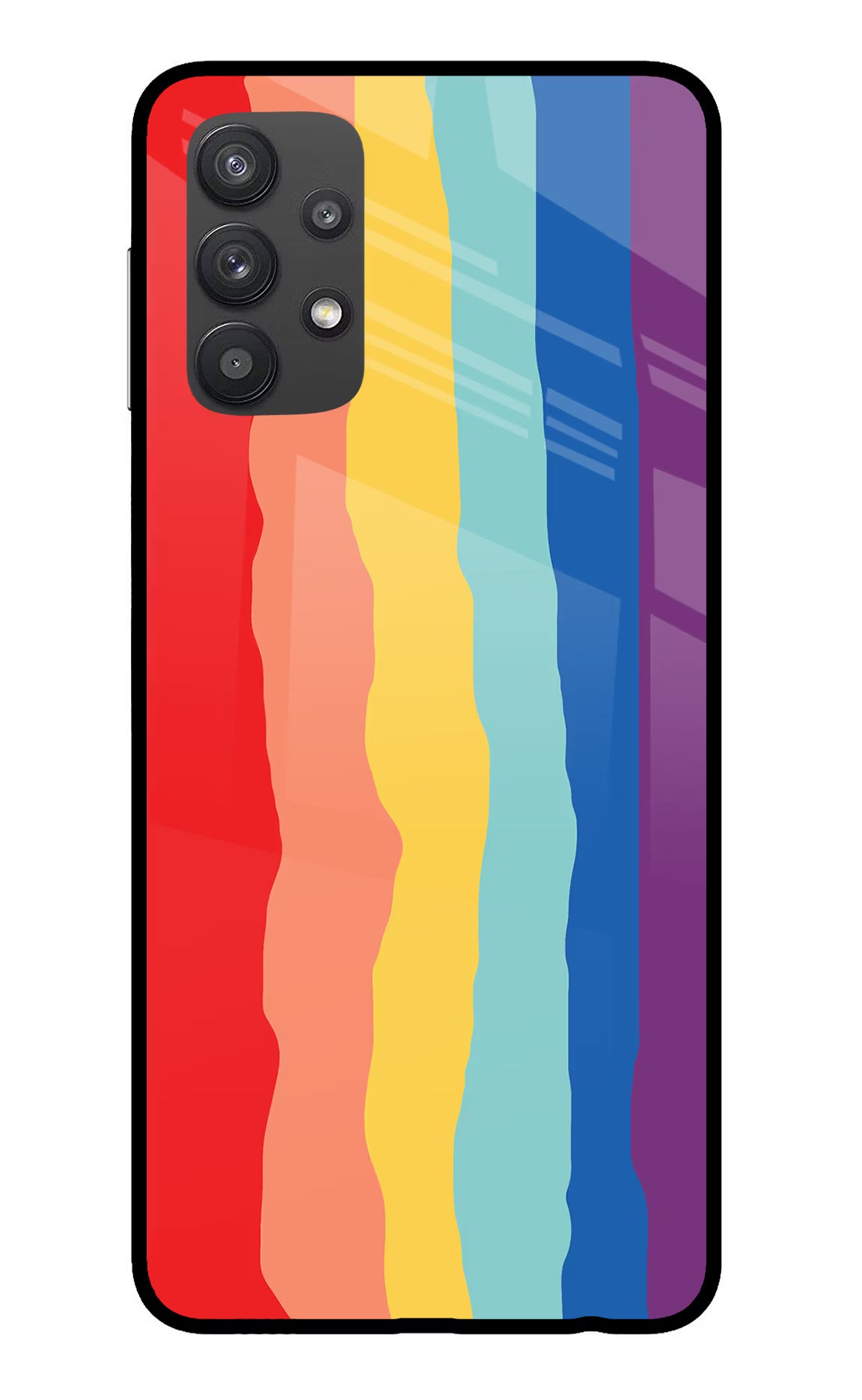 Rainbow Samsung M32 5G Glass Case Back Cover by Casekaro