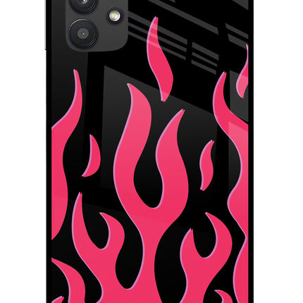Fire Flames Samsung M32 5G Glass Case Back Cover by Casekaro