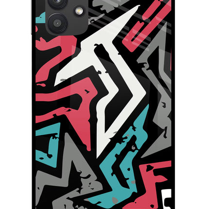 Geometric Graffiti Samsung M32 5G Glass Case Back Cover by Casekaro