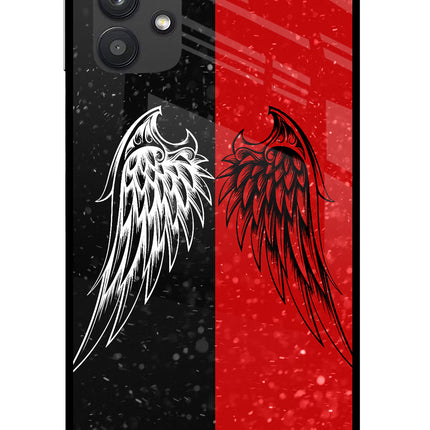 Wings Samsung M32 5G Glass Case Back Cover by Casekaro