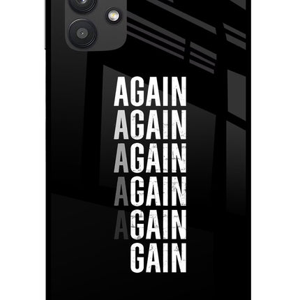 Again Again Gain Samsung M32 5G Glass Case Back Cover by Casekaro