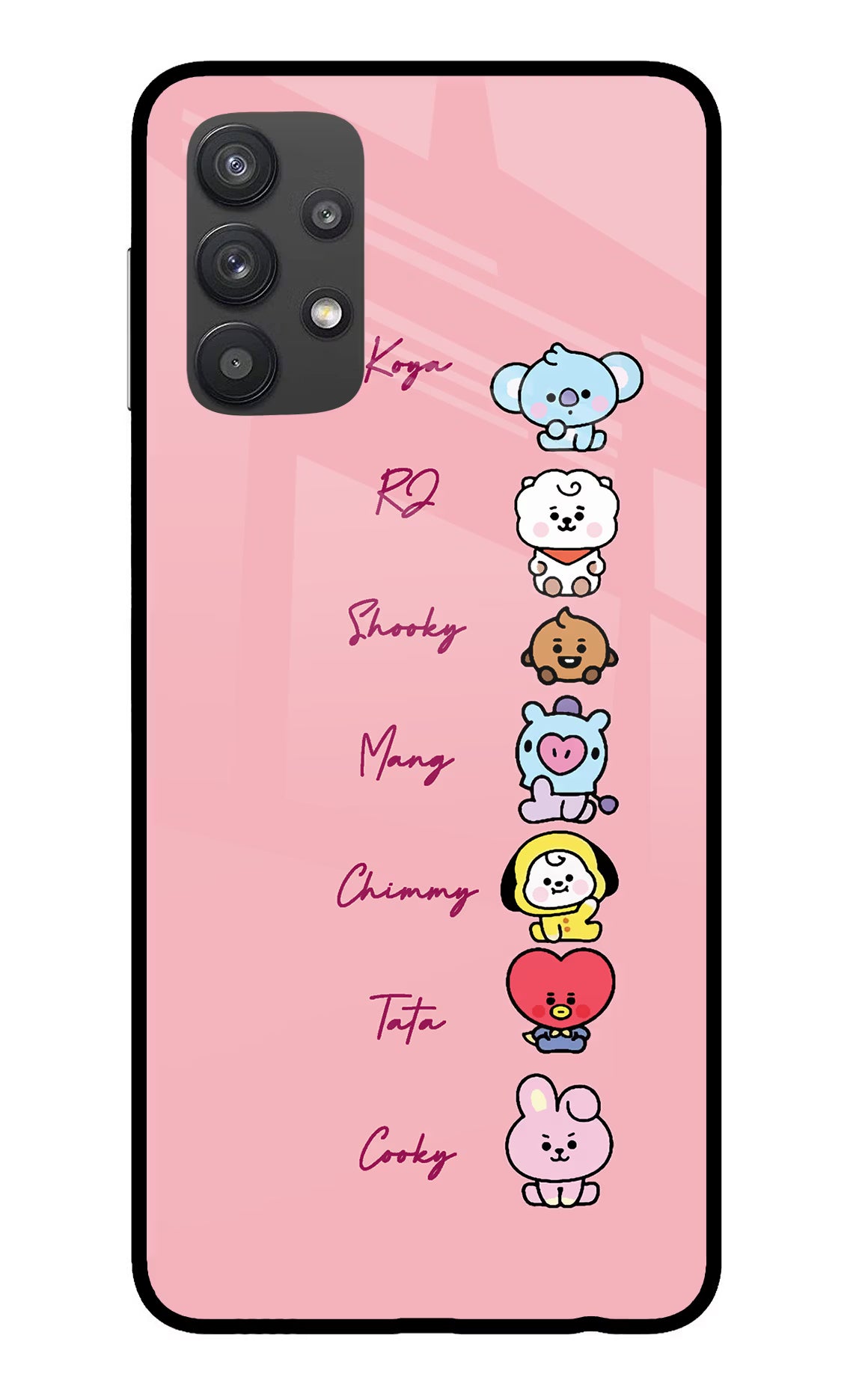 BTS names Samsung M32 5G Glass Case Back Cover by Casekaro