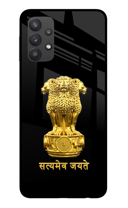 Satyamev Jayate Golden Samsung M32 5G Glass Case