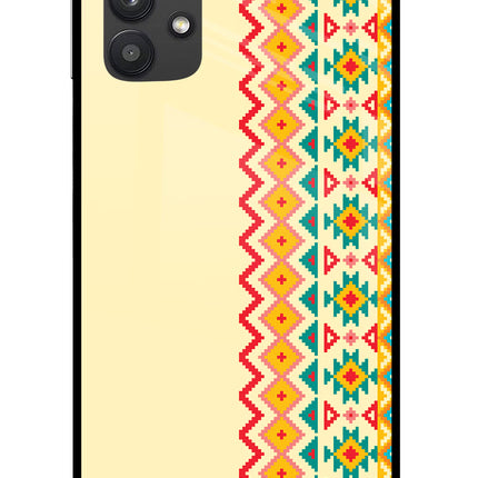 Ethnic Seamless Samsung M32 5G Glass Case Back Cover by Casekaro