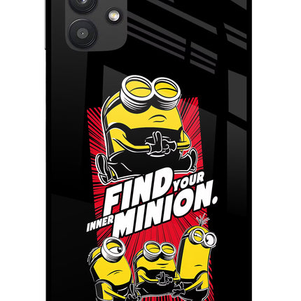 Find your inner Minion Samsung M32 5G Glass Case Back Cover by Casekaro