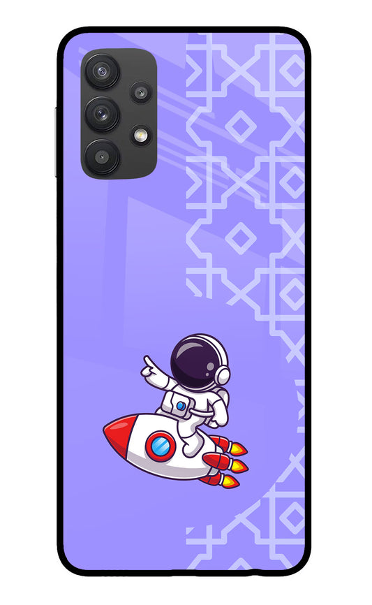 Cute Astronaut Samsung M32 5G Glass Case