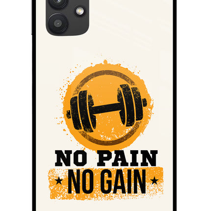 No Pain No Gain Samsung M32 5G Glass Case Back Cover by Casekaro