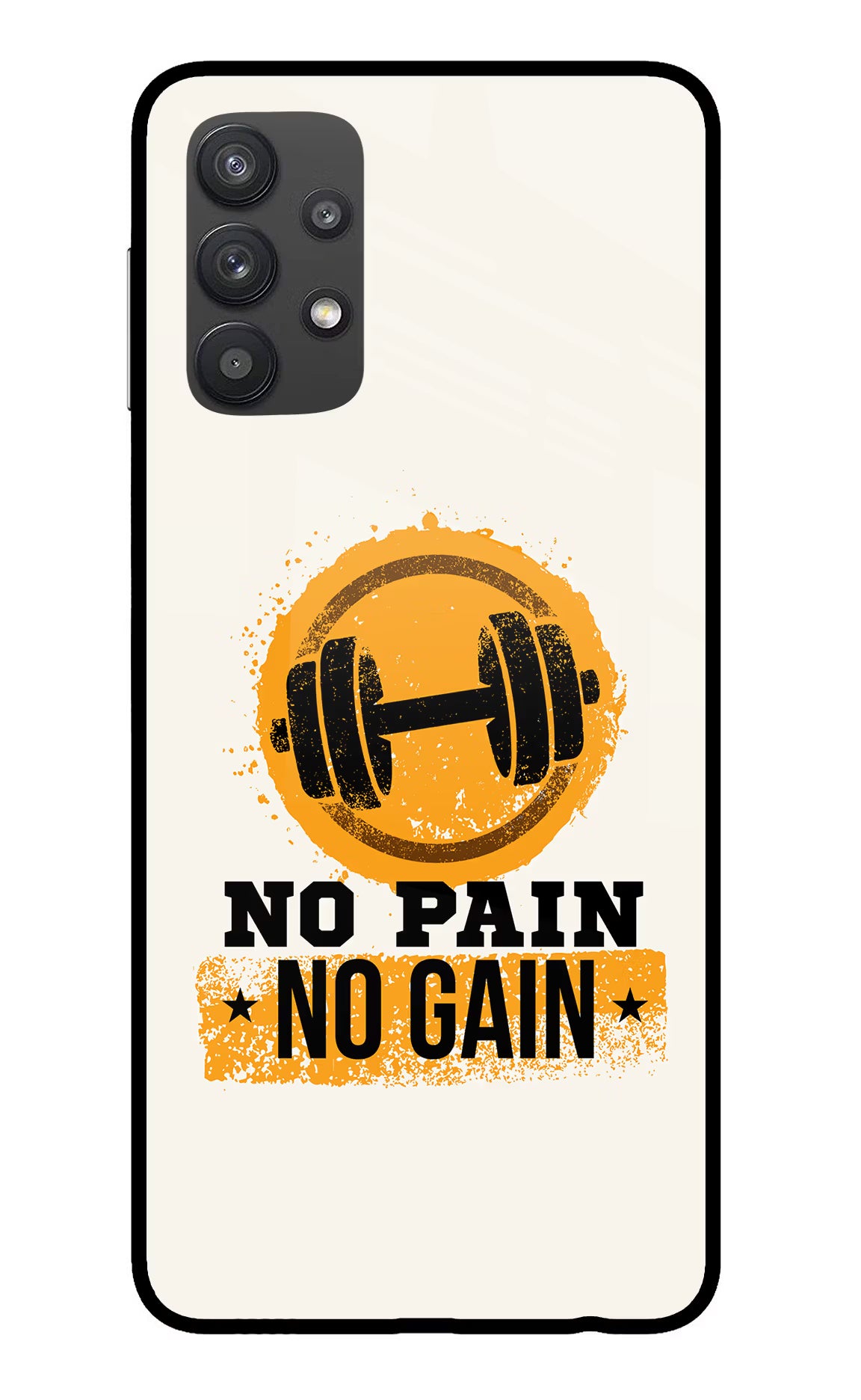 No Pain No Gain Samsung M32 5G Glass Case Back Cover by Casekaro