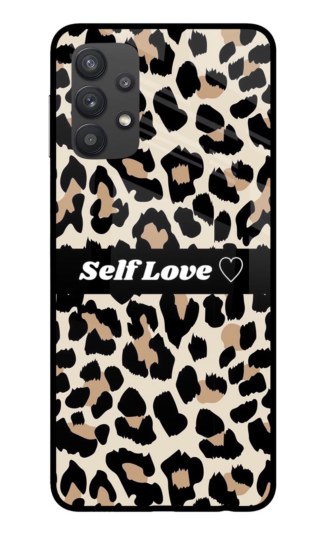 Leopard Print Self Love Samsung M32 5G Glass Case Back Cover by Casekaro