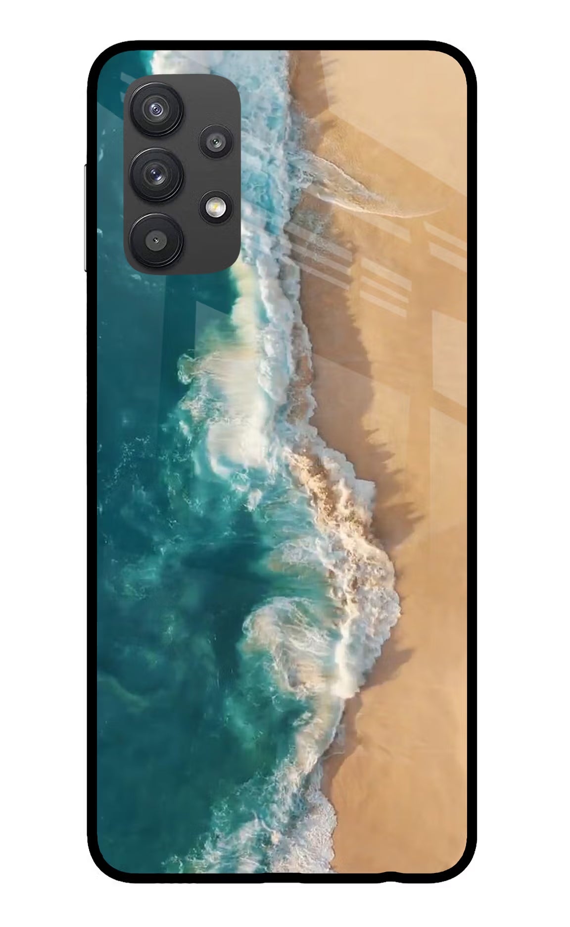 Ocean Beach Samsung M32 5G Glass Case Back Cover by Casekaro