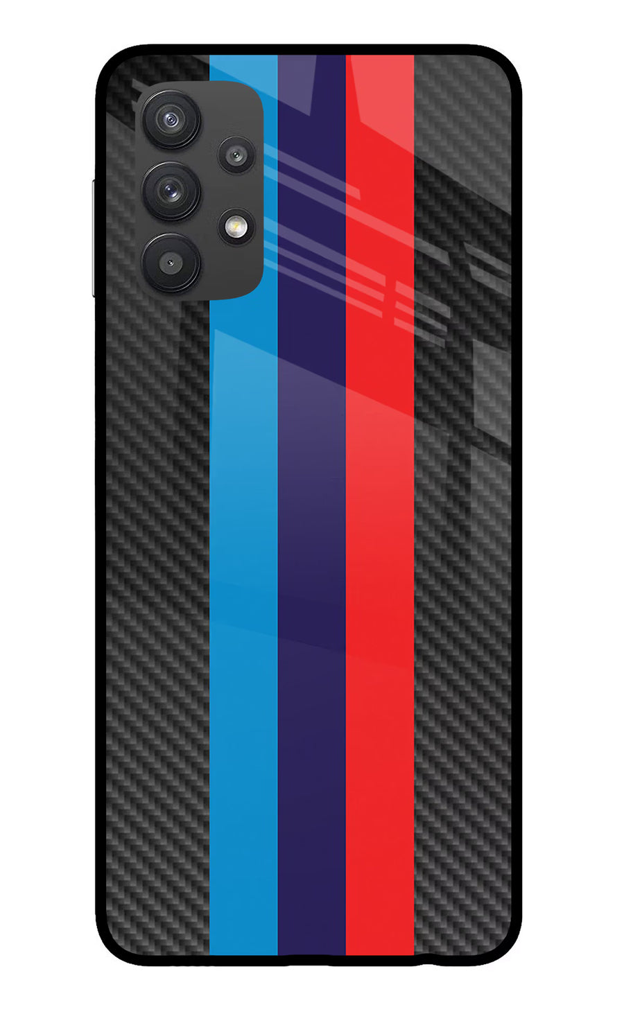 BMW Stripes Pattern Samsung M32 5G Back Cover, Glass case