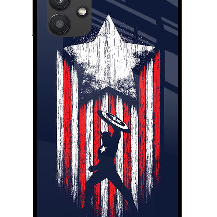 Captain America Marvel Art Samsung M32 5G Glass Case Back Cover by Casekaro