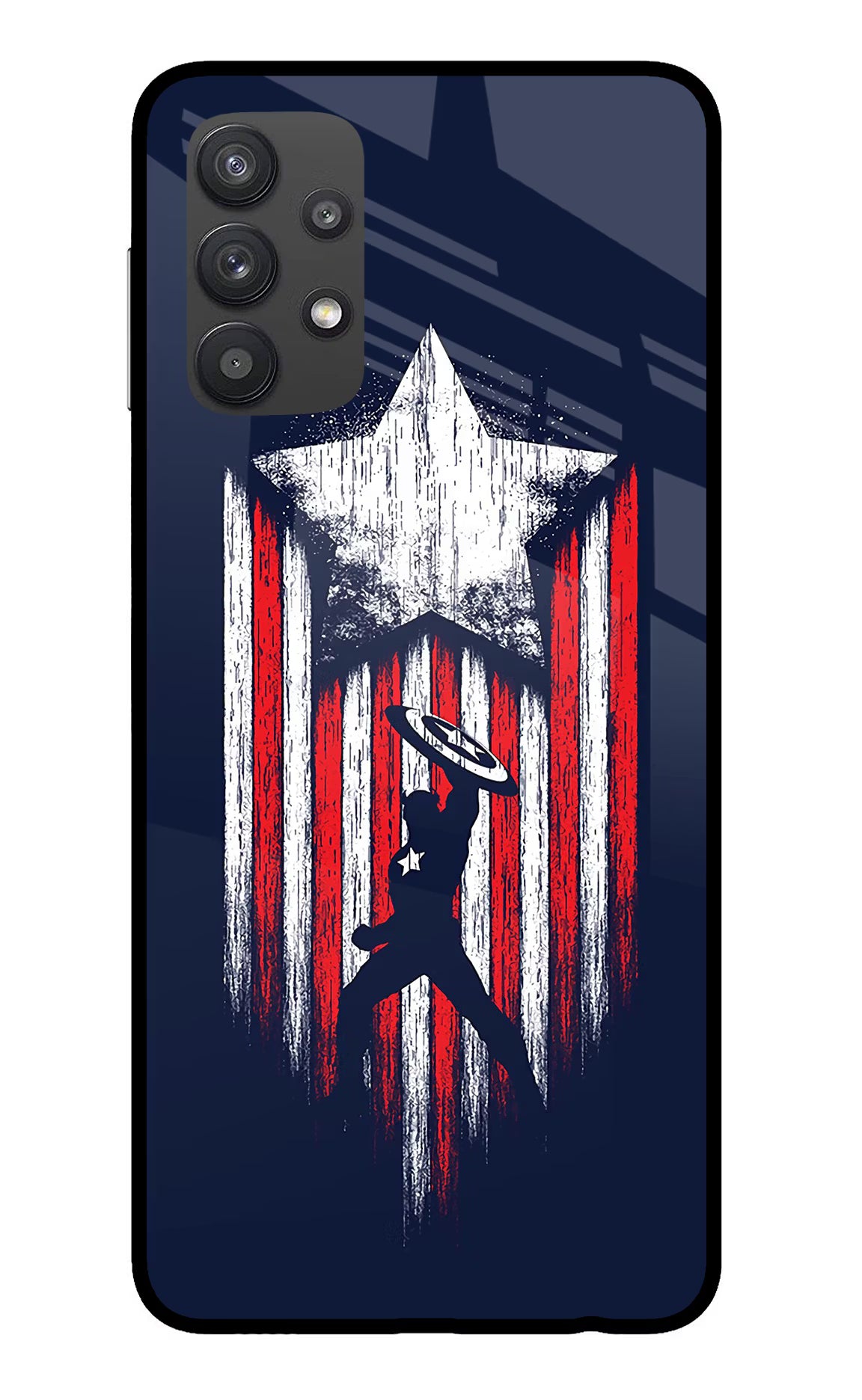 Captain America Marvel Art Samsung M32 5G Glass Case