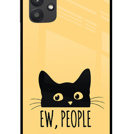Ew People Catitude Samsung M32 5G Glass Case Back Cover by Casekaro