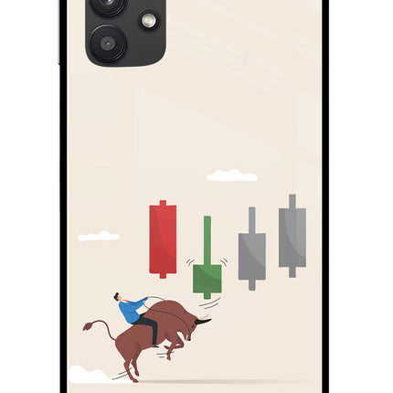 Bull Trading Momentum Samsung M32 5G Glass Case Back Cover by Casekaro