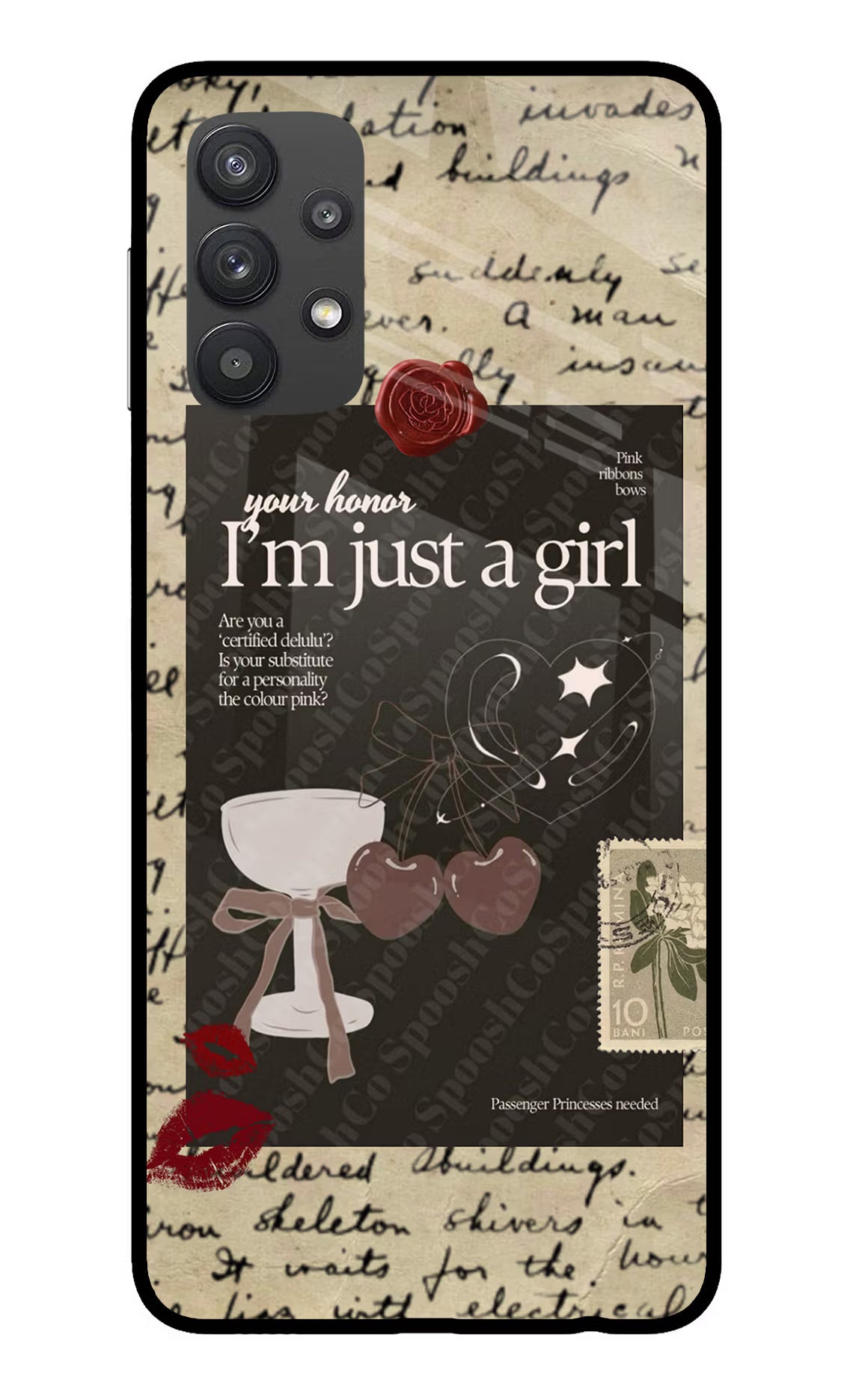 I am just a girl Samsung M32 5G Glass Case Back Cover by Casekaro