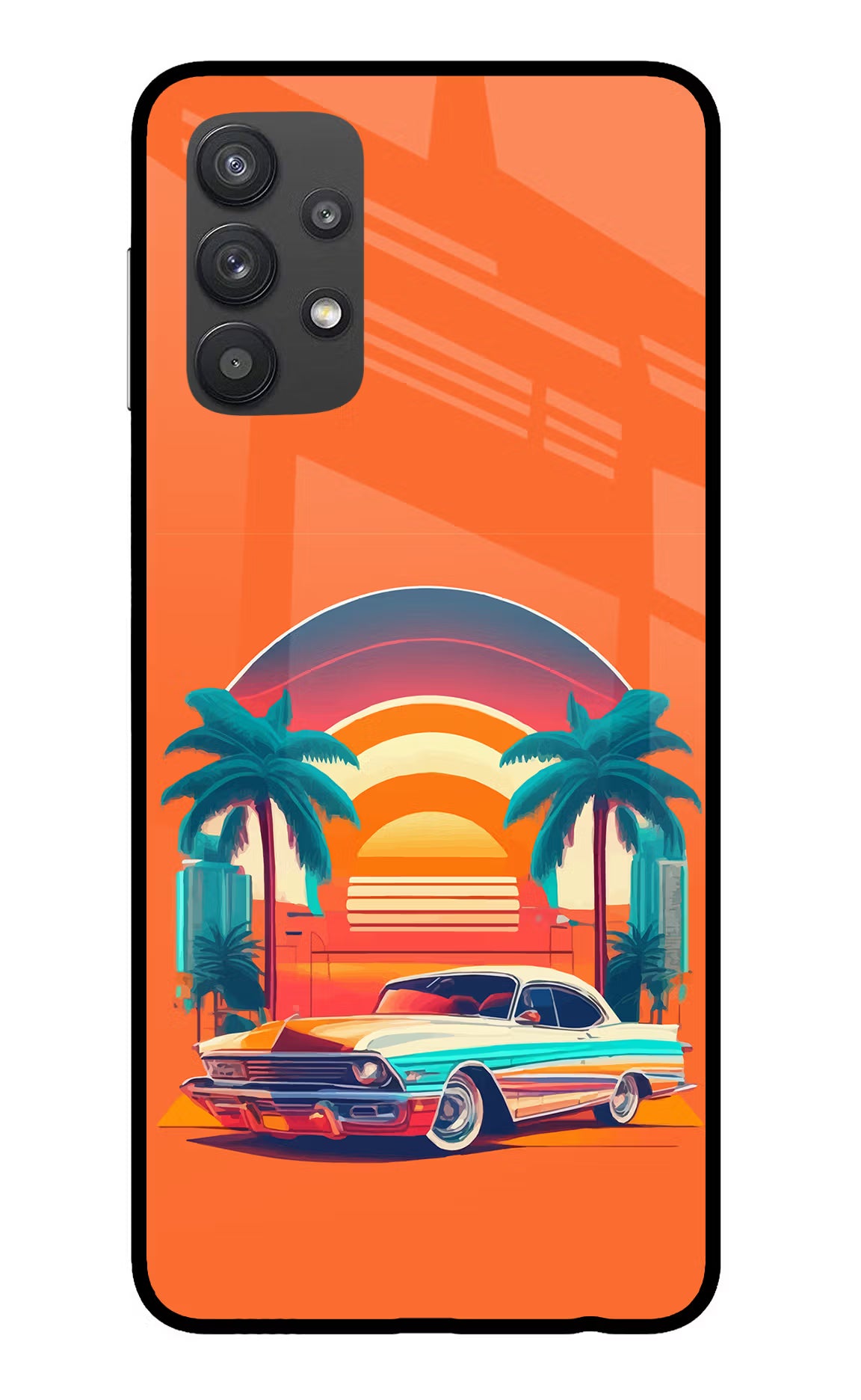 Palm Drive 80s Samsung M32 5G Glass Case