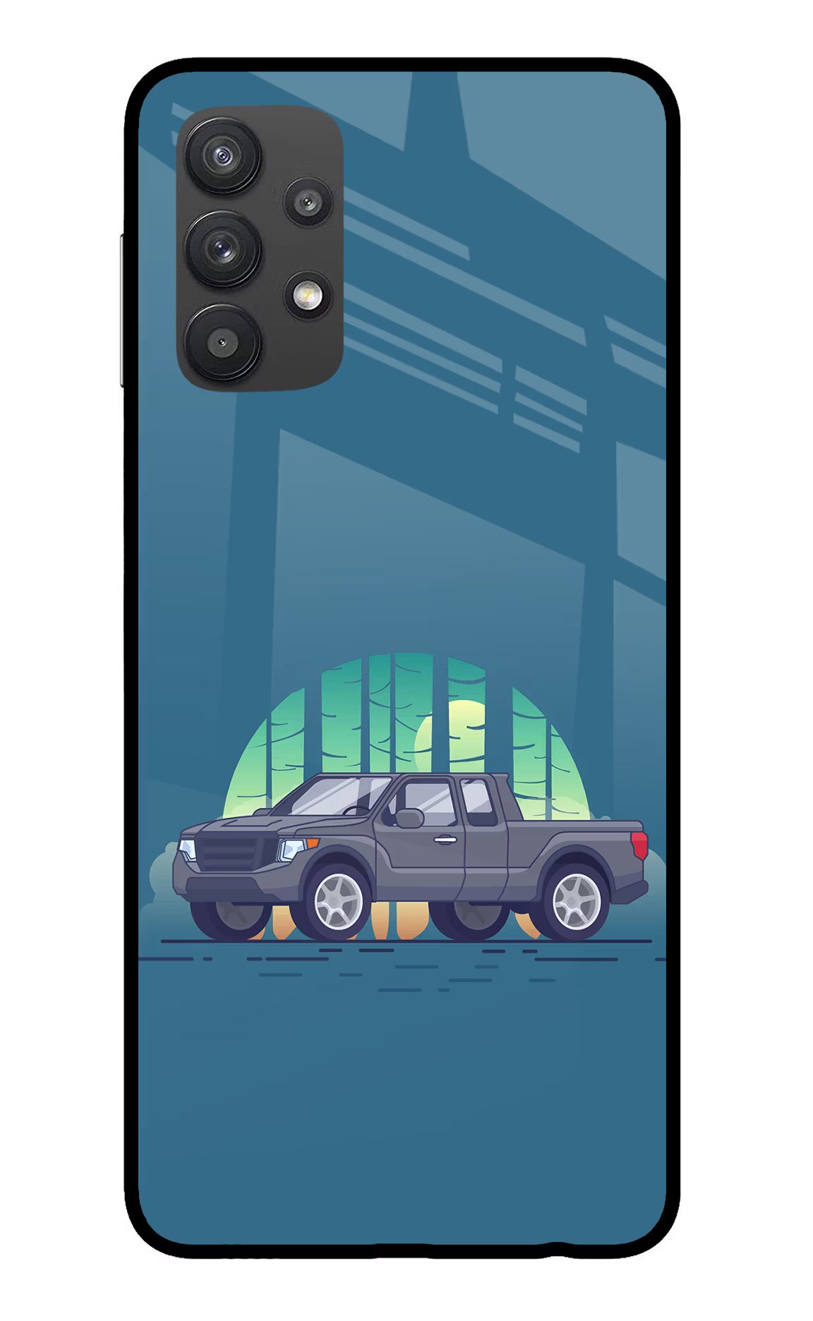 Retro Garage Vibe Samsung M32 5G Glass Case Back Cover by Casekaro