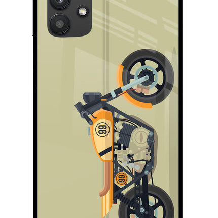 Vertical Speedster Samsung M32 5G Glass Case Back Cover by Casekaro