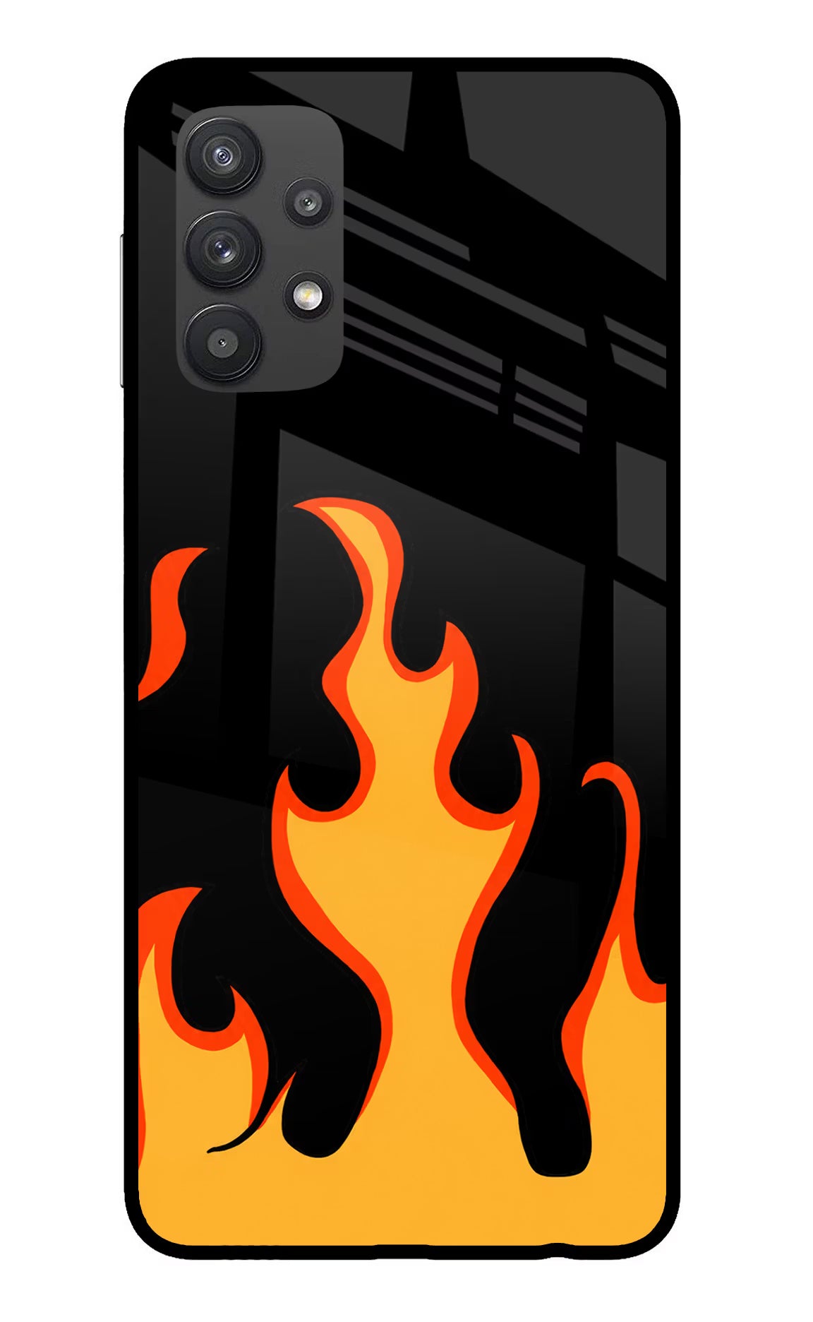 Fired Up – Black Samsung M32 5G Glass Case Back Cover by Casekaro